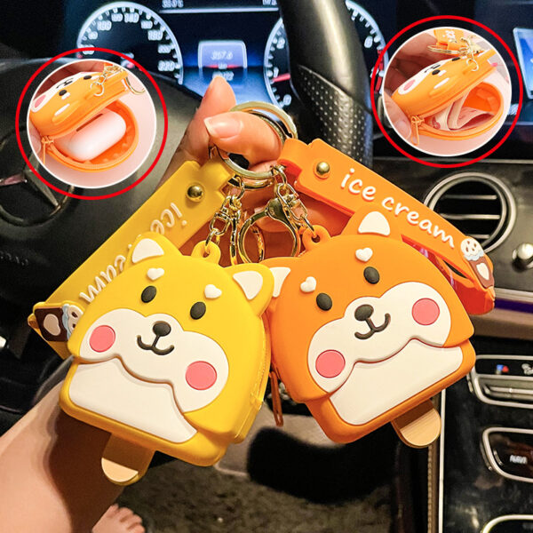 Wholesale Silicone Shiba Inu Dog Keychain Pendant Coin Purse