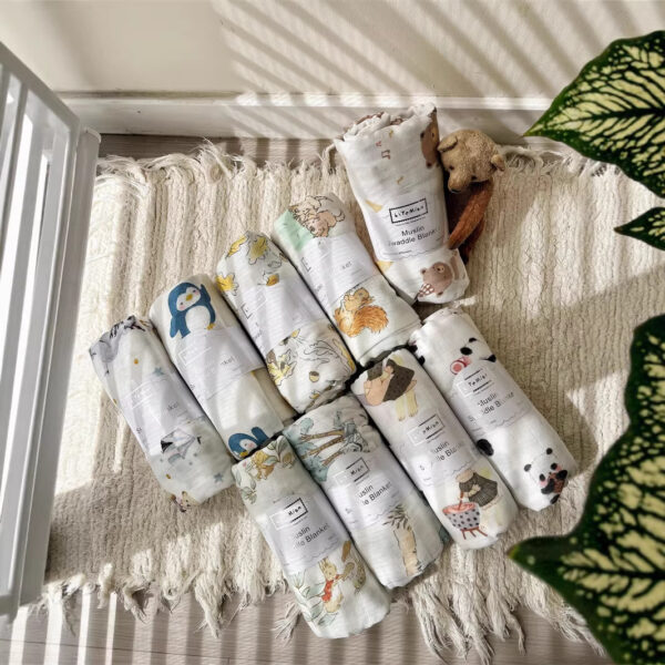 Wholesale Wrapping Yarn Bamboo Fiber Baby Swaddling Towel Throw Blanket Bath Towel