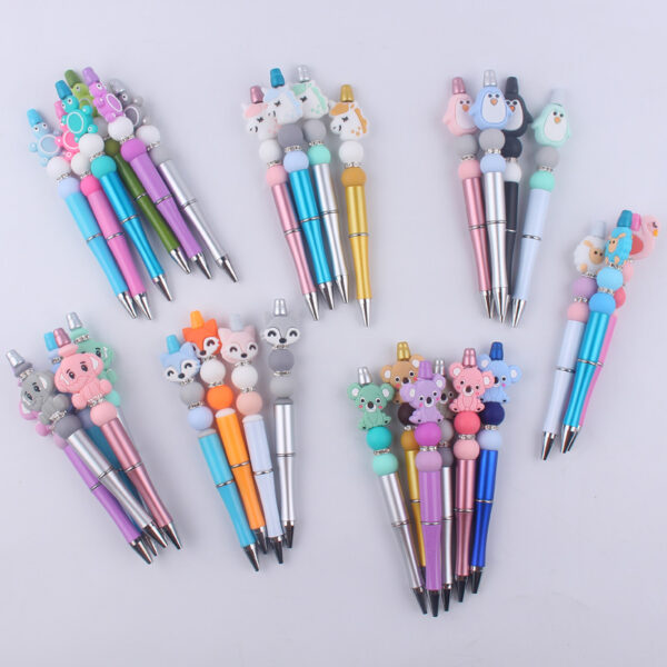 Wholesale Cartoon Animal Silicone Handmade Beadable Pens