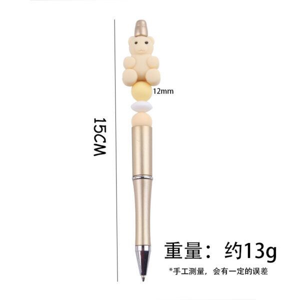 O1CN01W78WxX1NrNlznwrkF_2214899881623-0-cib Wholesale Beaded Pens DIY Handmade Bear Silicone Beads Colorful Plastic Ballpoint Pen
