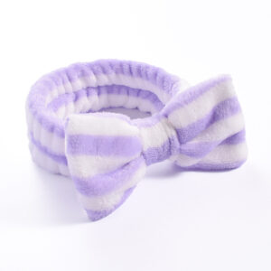 22#Purple white stripes (bow headband)