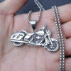 Wholesale Titanium Steel Men's Vintage Gothic Motorcycle Pendant Necklace