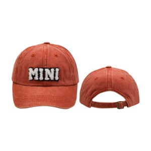 Orange mini-washed children's baseball cap / free size (Japanese buckle adjustable)