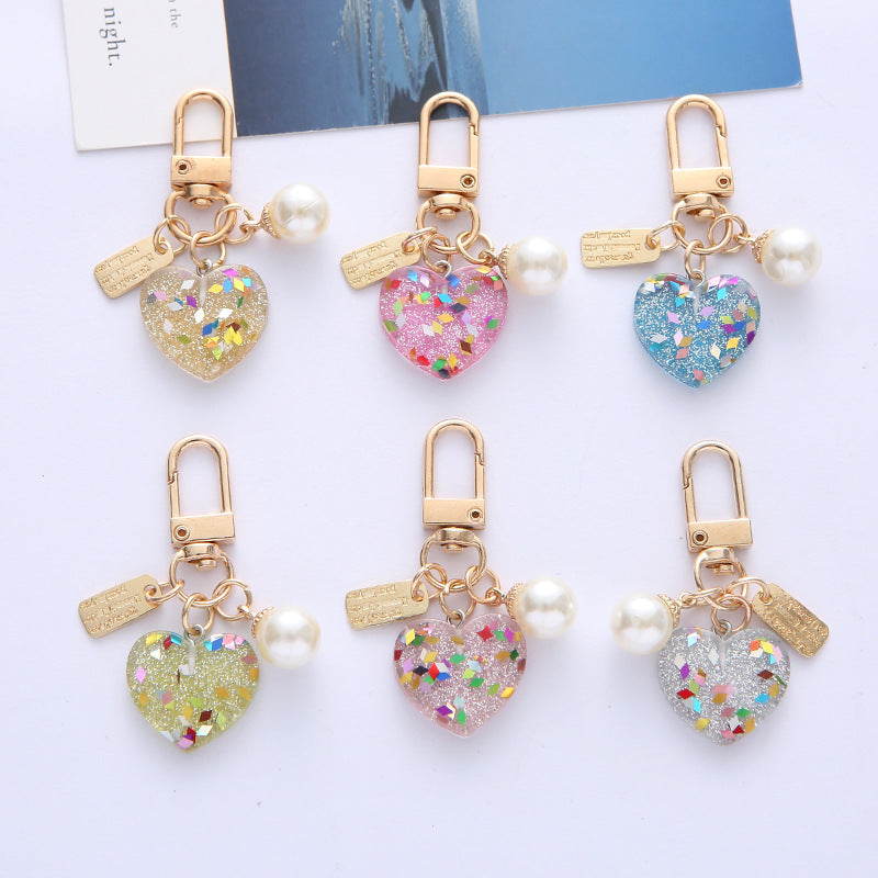 Wholesale Acrylic Pearl Love Keychain