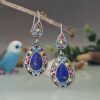 Wholesale Turquoise Blue Diamond Metal Earrings