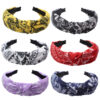 Wholesale Cashew Flower Vintage Wide Edge Fabric Headband