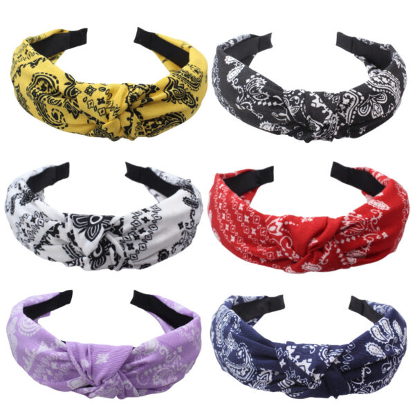 Wholesale Cashew Flower Vintage Wide Edge Fabric Headband