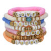 Wholesale Bohemian Style Soft Clay Letter Bracelet Combination Set