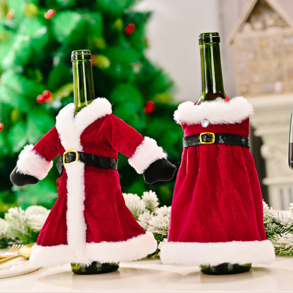 O1CN01W9GAbN1DC1ZqwAVQa_940940179-0-cib Wholesale Christmas Fabric Skirt Dress Wine Bottle Cover