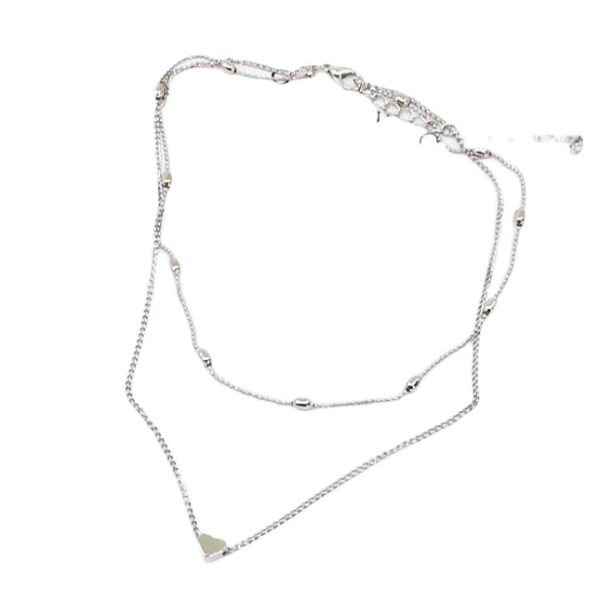 Wholesale Copper Peach Heart Multi-layer Clavicle Chain Necklace