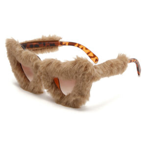 Leopard print frame with brown suede