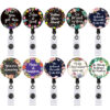 Wholesale Badge Reels Healthcare Flowers Acrylic Retractable Keychains
