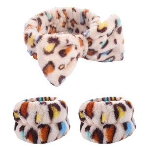 #5 color leopard print three piece set (3 elastic)