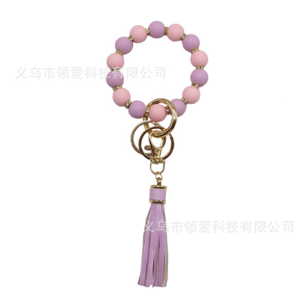 Wholesale Colorful Silicone Beads Diamond Ring Bracelet Keychain