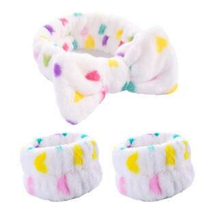 #3 white heart three piece set (3 elastic)