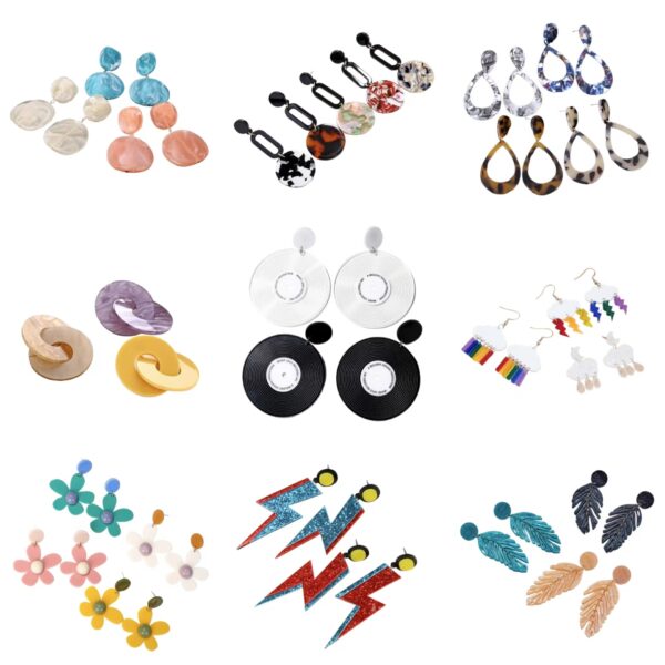 Wholesale Vinyl Round Acrylic Ear Studs