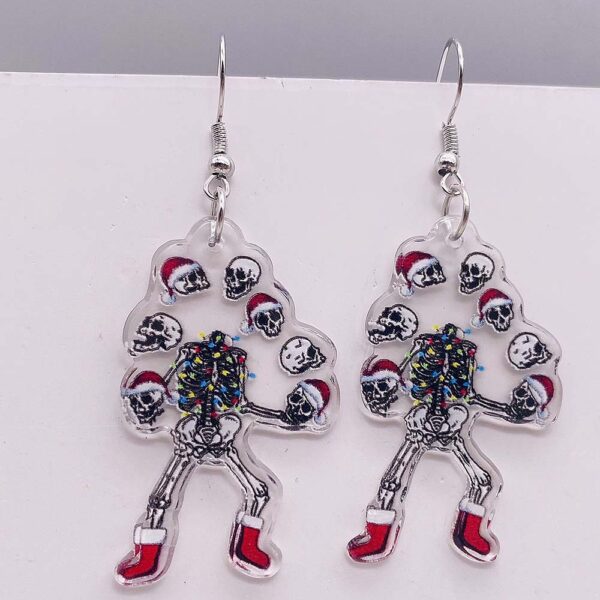 Wholesale Horror Christmas Gingerbread Man Skull Acrylic Earrings