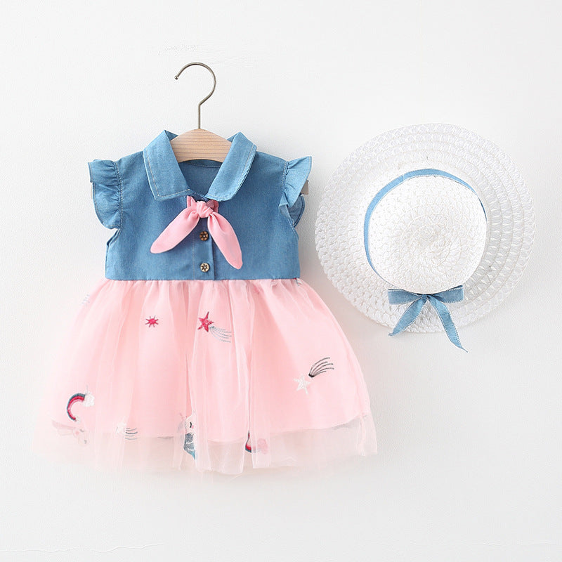 Wholesale Girls Denim esses lyester Baby Clothes