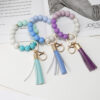 Wholesale Silicone Beaded Tassel Wrist Keychain