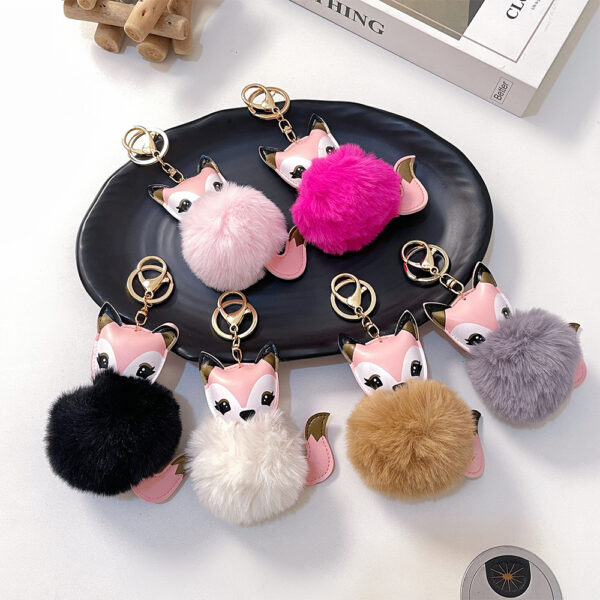 Wholesale Cartoon Cute Fox PU Plush Key Chain