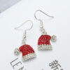 Wholesale Diamond Christmas Hat Alloy Stud Earrings