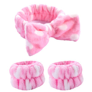 #8 Pink White Dot three-piece set (3 elastic)