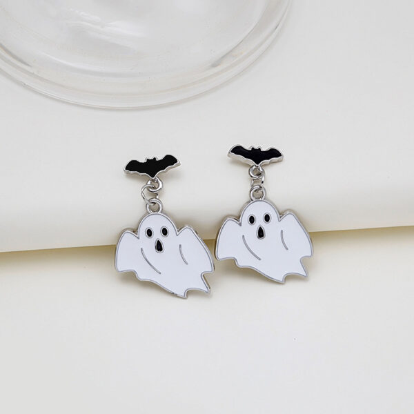 Wholesale Halloween Skull Ghost Cross Alloy Ear Studs