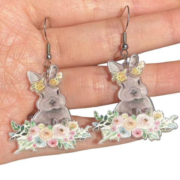 O1CN01WPZgoj1ZFcYIXNnXT_1794553165-0-cib Wholesale Acrylic Double Layer Printing Cute Cartoon Animal Rabbit Easter Earrings