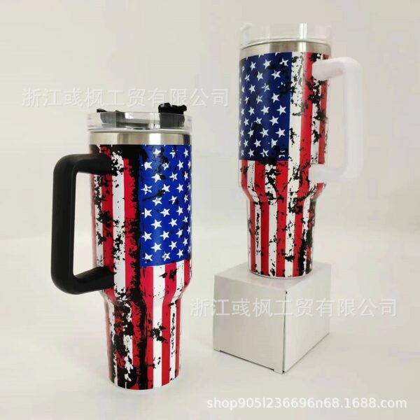 O1CN01WPeqIp1metH7JDte3_2216264074980-0-cib Wholesale 5D Stars and Stripes 40oz Car Cup Car Stainless Steel Tumbler Mug with Handle