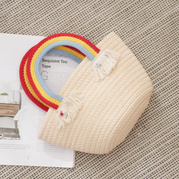 Wholesale Cotton Rope Woven Rainbow Bag
