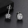 Wholesale Round Full Diamond Hip Hop Zircon Earrings
