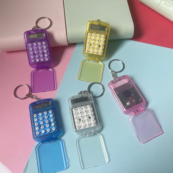 Wholesale Flip Transparent Calculator Mini Keychain