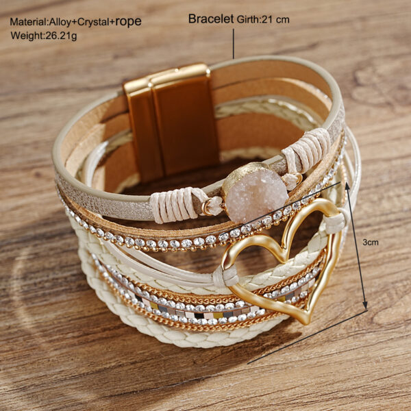 Wholesale Heart-shaped Six Layer Women's Leather Bracelet