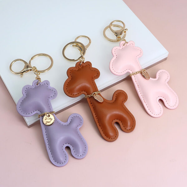 O1CN01WSmiT524iFBKAfPf8_2208109567424-0-cib-1 Wholesale Giraffe PU Cartoon Keychain