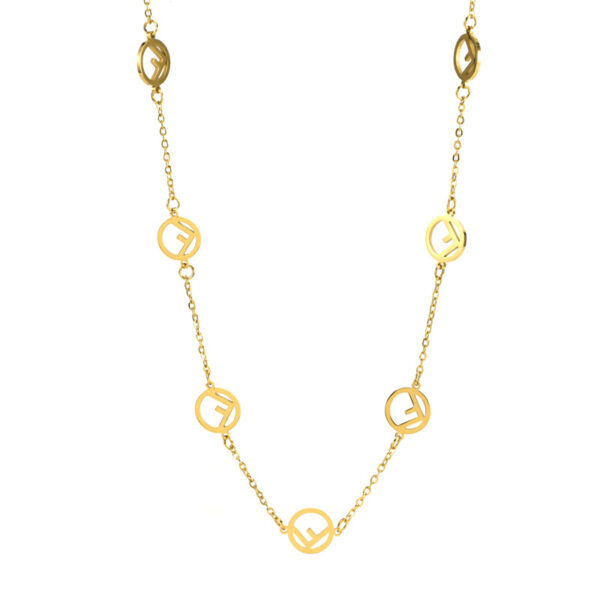 Wholesale Titanium Steel F Letter Necklace