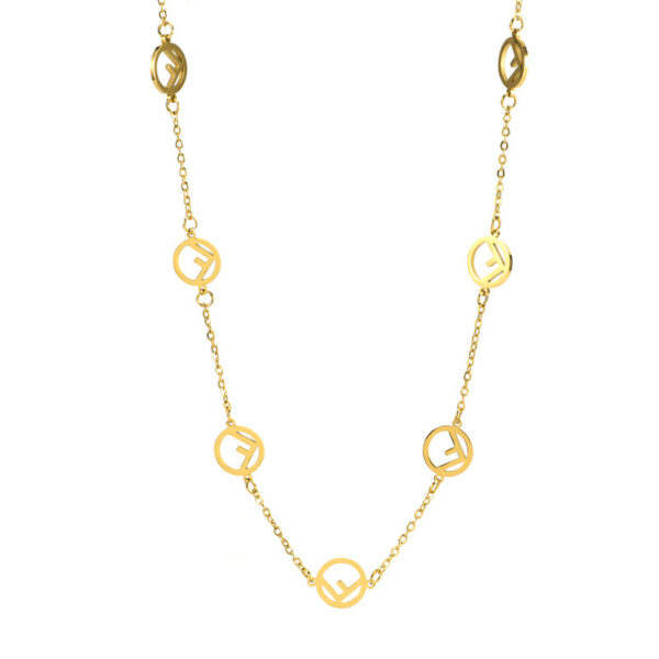 Wholesale Titanium Steel F Letter Necklace