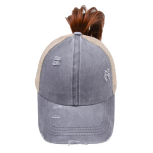 Light gray-ponytail cap / Free size