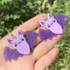 Wholesale Bat Creative Flash Halloween Party Acrylic Earrings
