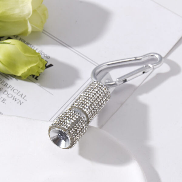 Wholesale Rhinestone Mini LED Flashlight Carabiner Flashlight Keychain