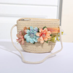 Blue orange bouquet beige