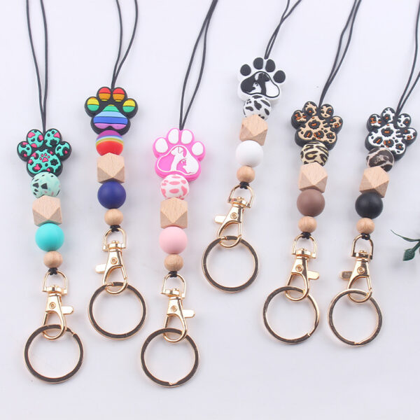 Wholesale Cartoon Animal Dog Claws Silicone Pendant Keychain