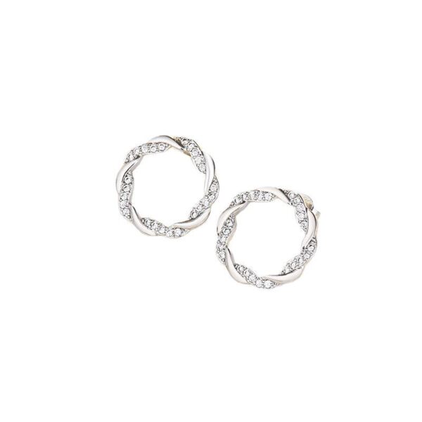 Wholesale Diamond Intertwined Simple Copper Stud Earrings