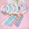 Wholesale Silicone Bohemian Leather Tassel Wrist Keychain