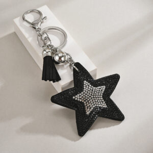 Black / Silver Buckle + five-pointed star tassel