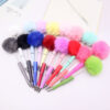 Wholesale Beadable Pens Pom Pom Beadable Pen Leopard Print Plush Multicolor DIY Fluffy Pens