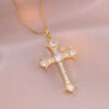 Wholesale Retro Punk Cross Zirconia Necklace