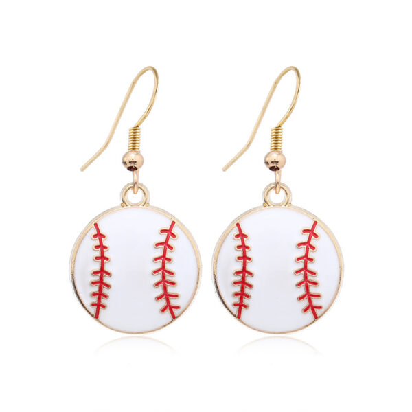 O1CN01WgV1Pa1I8Qg6WkvzH_2212514370848-0-cib Wholesale Baseball Drip Oil Alloy Earrings