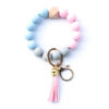 Wholesale Colorful Silicone Beaded Wrist Keychain