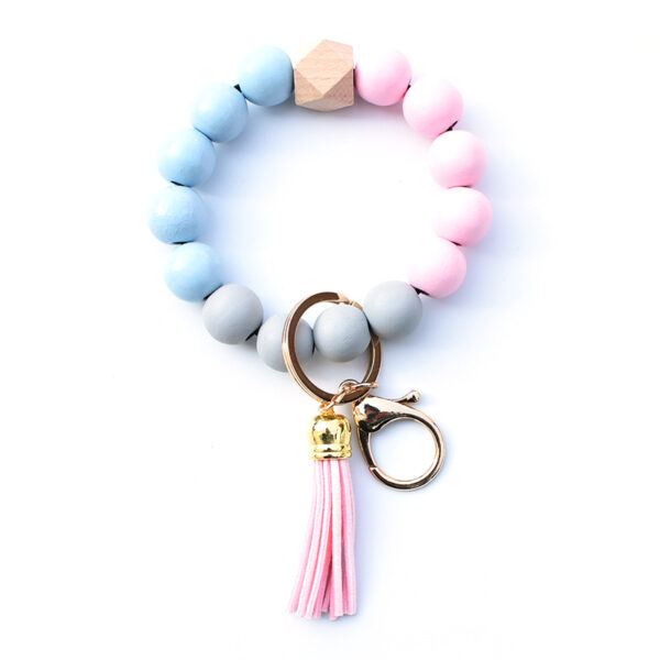 Wholesale Colorful Silicone Beaded Wrist Keychain