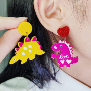 Wholesale Dinosaur Love Acrylic Earrings